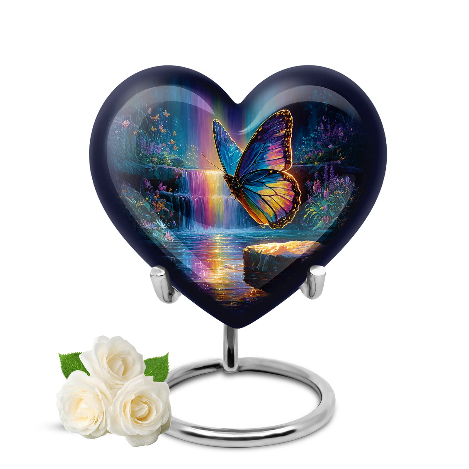 Harmonious Butterfly Cremation Urns for Human Ashes - Blue 10-inch - Yatskia