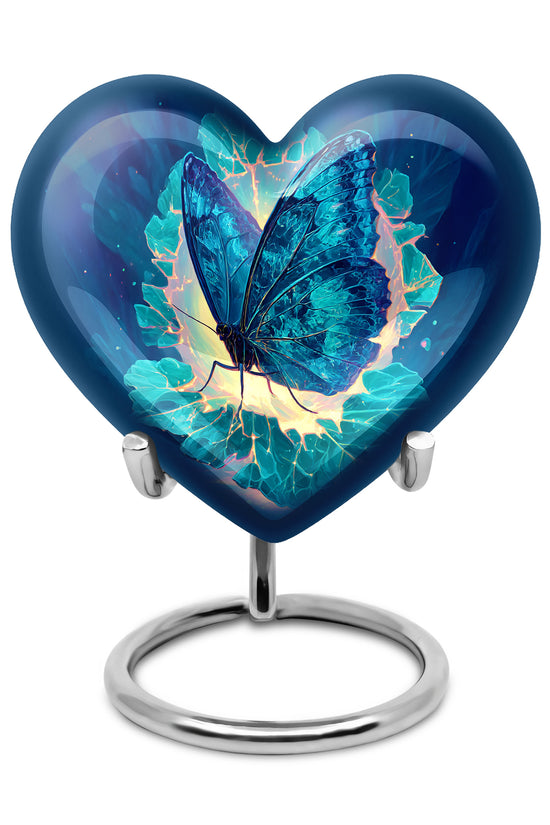 Personalized Butterfly Cremation Urns - Soothing Blue 10-inch, 200 cu in - Yatskia