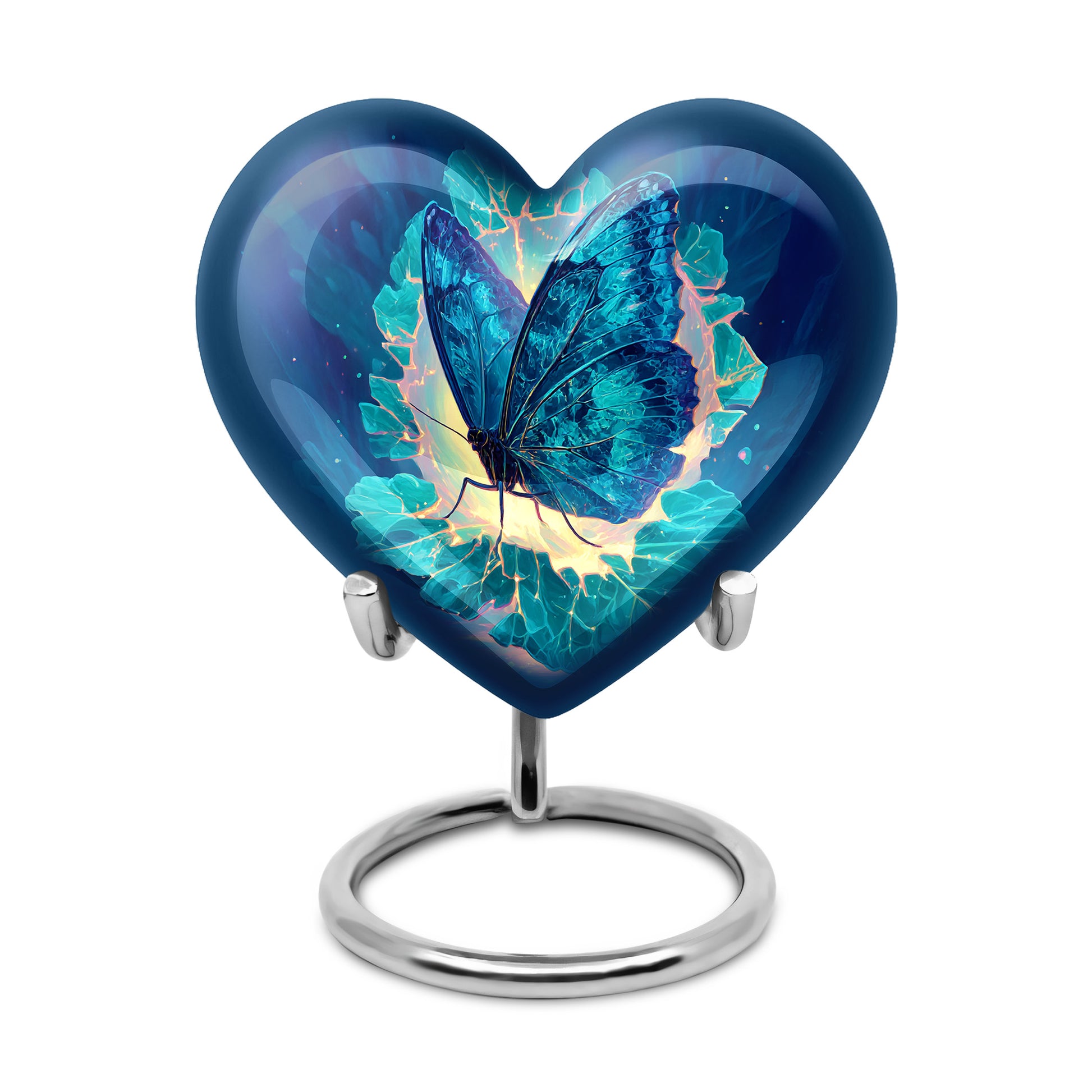 Personalized Butterfly Cremation Urns - Soothing Blue 10-inch, 200 cu in - Yatskia