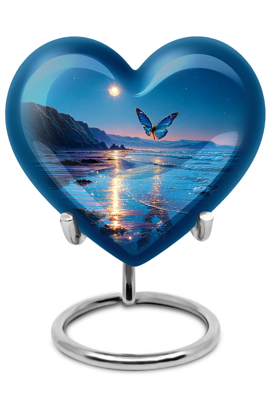 Personalized Butterfly Cremation Urns - Eminent Blue 10-inch, 200 cu in - Yatskia