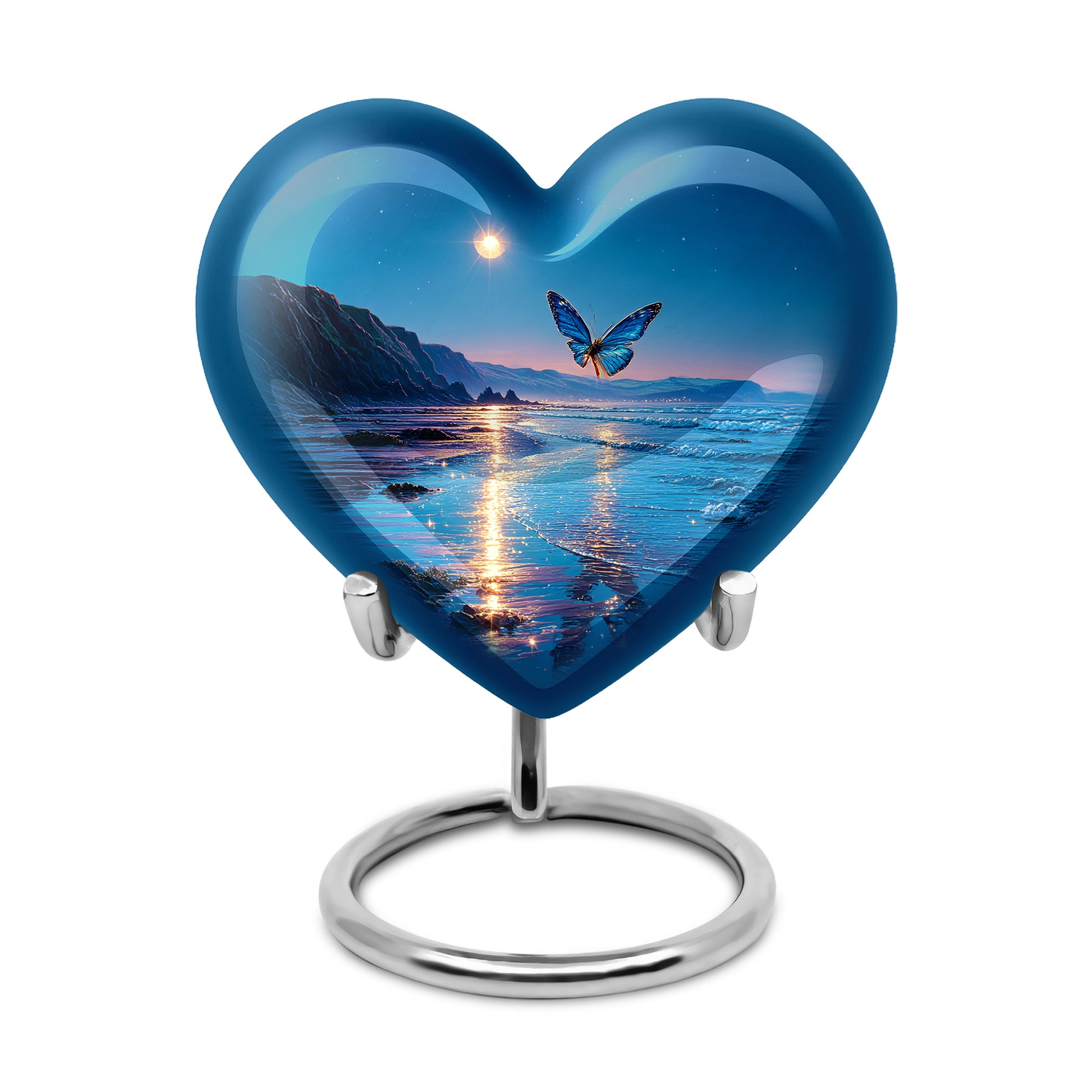 Personalized Butterfly Cremation Urns - Eminent Blue 10-inch, 200 cu in - Yatskia