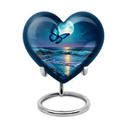 Blue Beloved Butterfly Cremation Urns for Human Ashes - 10-inch, 200 cu in - Karyliz