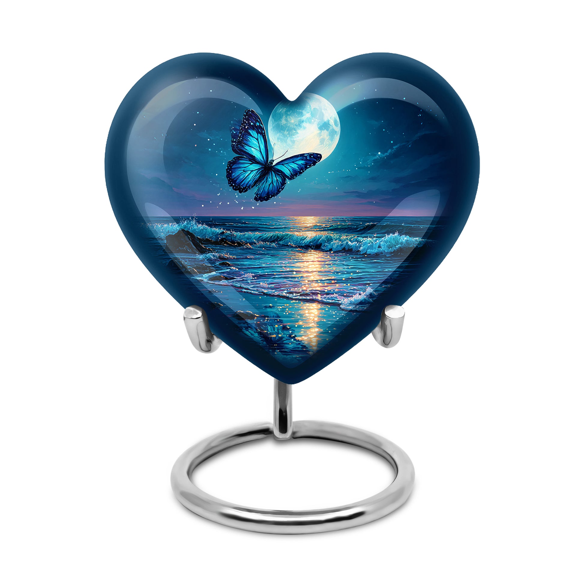 Blue Beloved Butterfly Cremation Urns for Human Ashes - 10-inch, 200 cu in - Yatskia