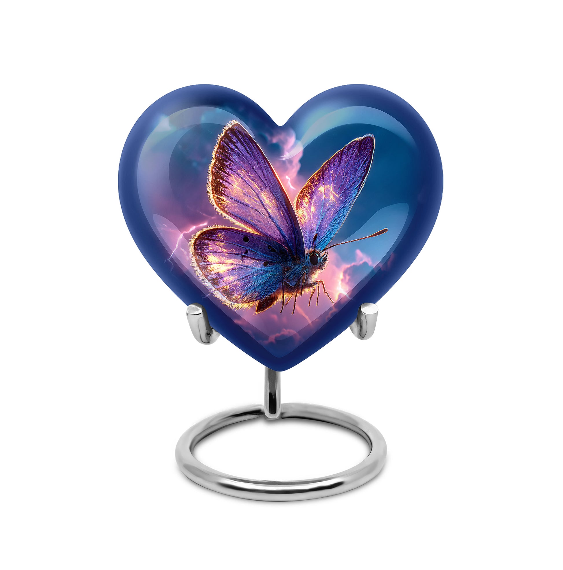 Blue Butterfly Cremation Urns - Imperial Promise 10-inch, 200 cu in - Yatskia