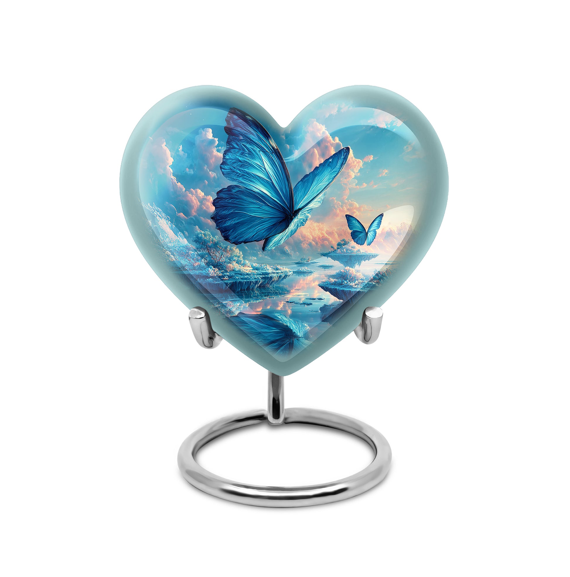 Personalized Butterfly Cremation Urns - Wondrous Blue 10-inch, 200 cu in - Yatskia