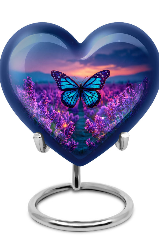Remarkable Butterfly Memorial Cremation Urns - Blue 10-inch, 200 cu in - Yatskia
