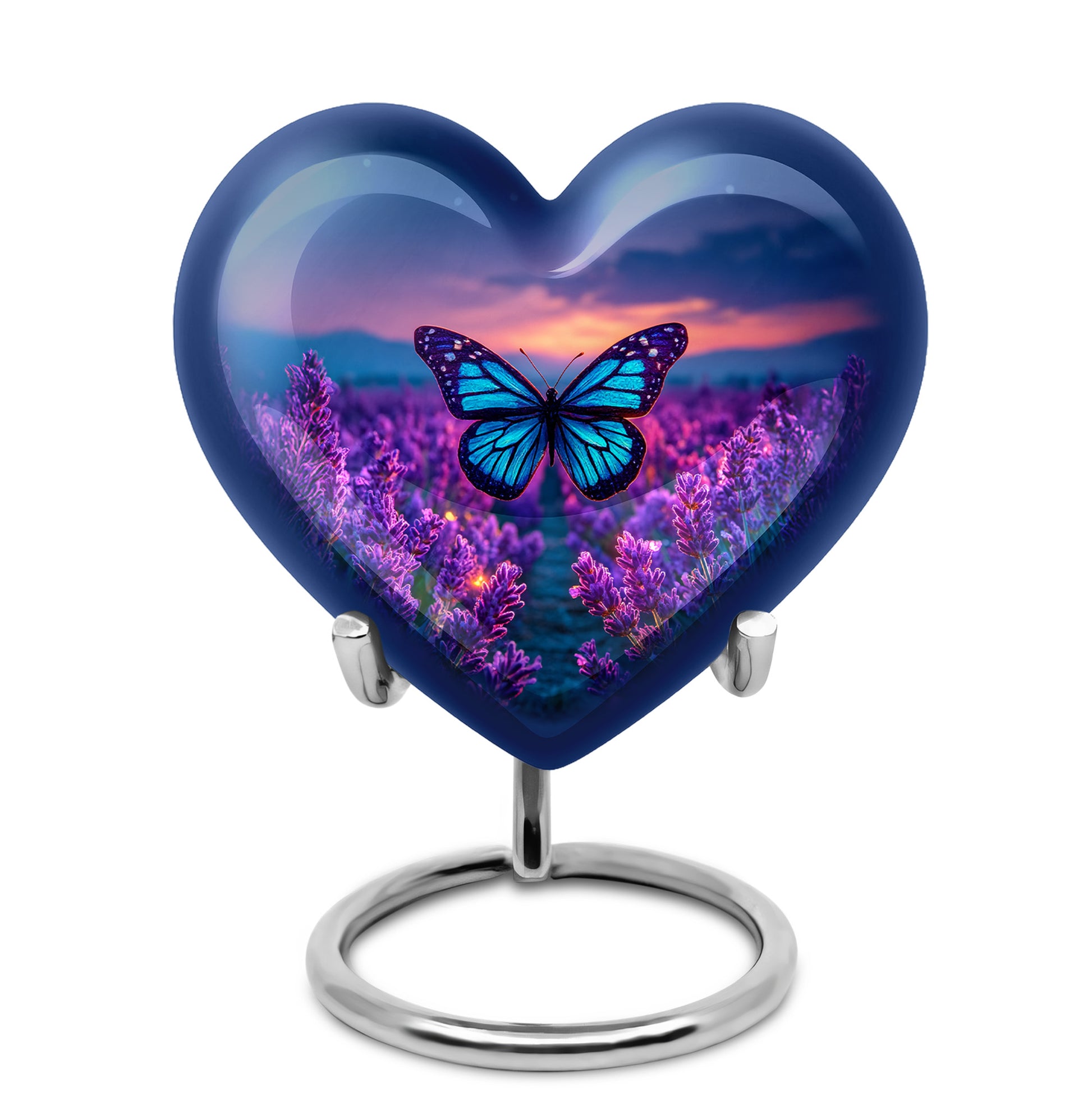 Remarkable Butterfly Memorial Cremation Urns - Blue 10-inch, 200 cu in - Yatskia