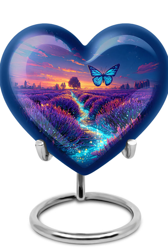 Blue Venerable Butterfly Cremation Urns for Human Ashes - 10-inch, 200 cu in - Yatskia