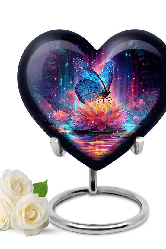 Personalized Butterfly Cremation Urns - Tranquil Blue 10-inch, 200 cu in - Yatskia