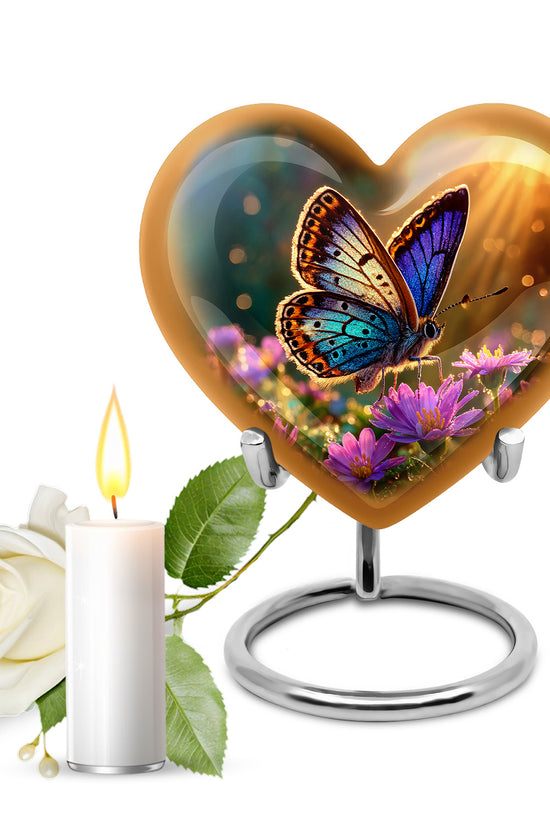Blessed Butterfly Cremation Urns for Human Ashes - Gold 10-inch - Yatskia