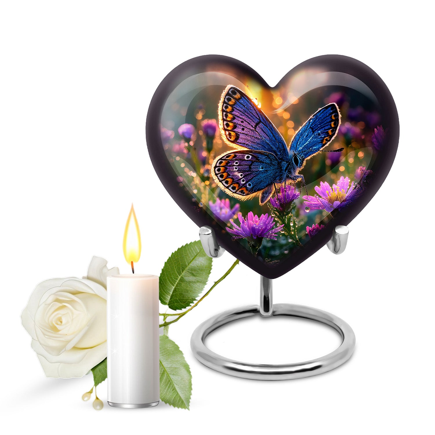 Personalized Eternal Butterfly Cremation Urns - Gold 10-inch, 200 cu in - Yatskia