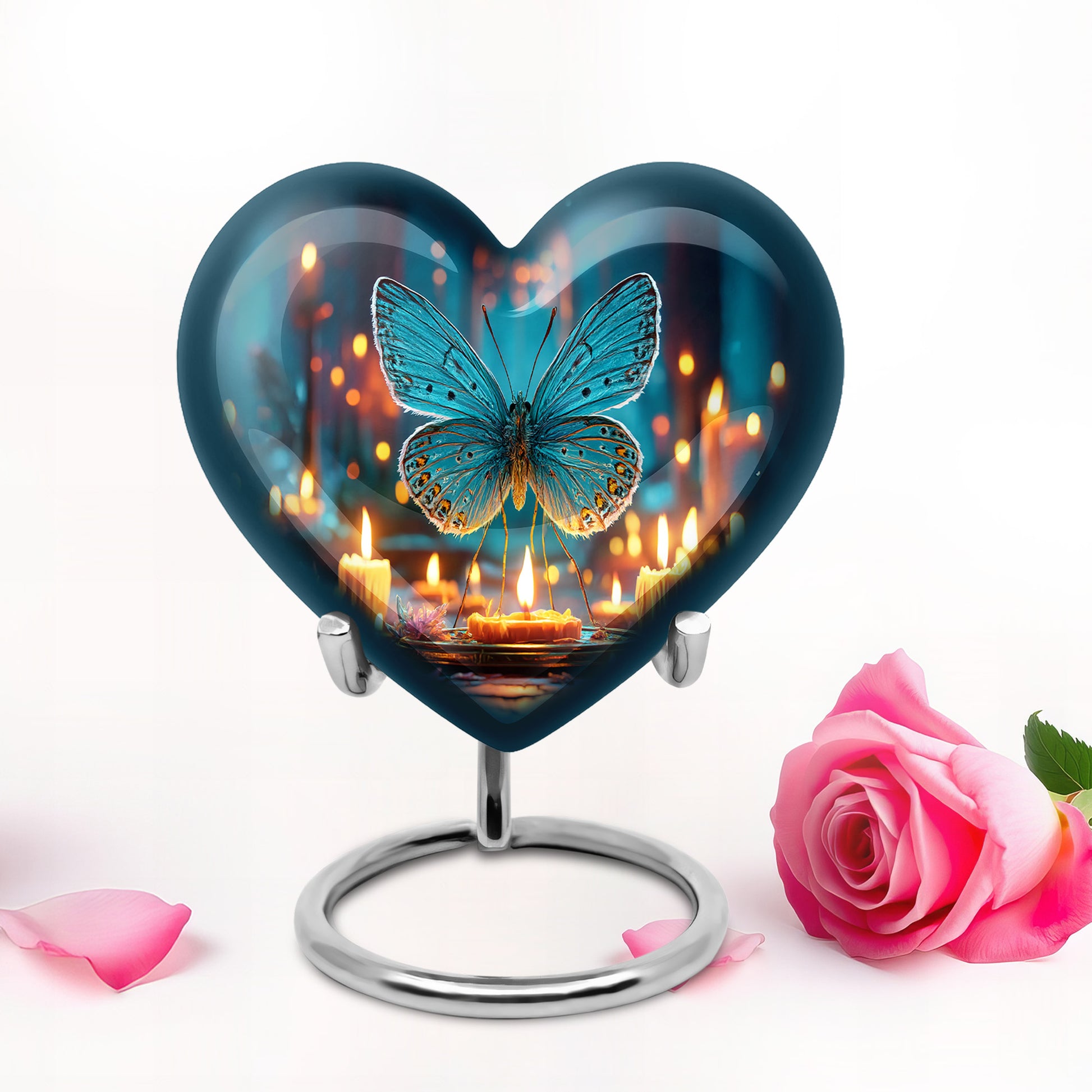 Blue Butterfly Cremation Urns - Glorious Celebration 10-inch, 200 cu in - Yatskia