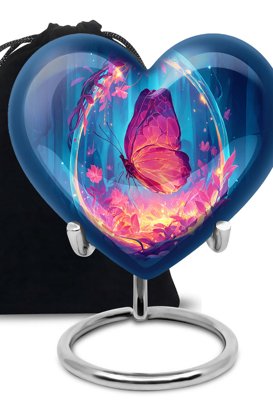 Artisic Butterfly Cremation Urn - Aluminum Memorial Urn For Male & Female