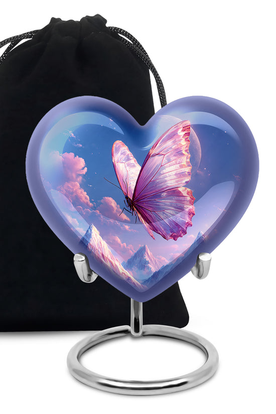 Butterfly Cremation Urn - Beautiful Mountain Funeral Urn For Ashes