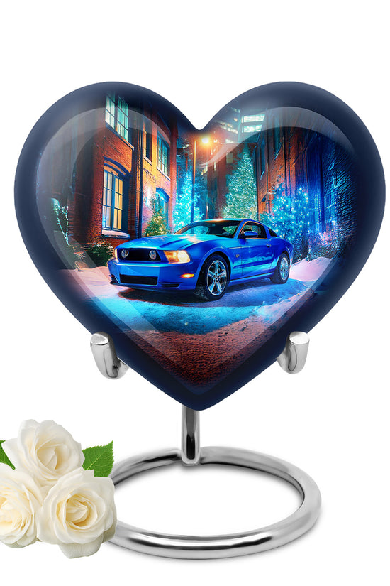 Personalized Seraphic Car Cremation Urns - Blue 10-inch, 200 cu in - Karyliz
