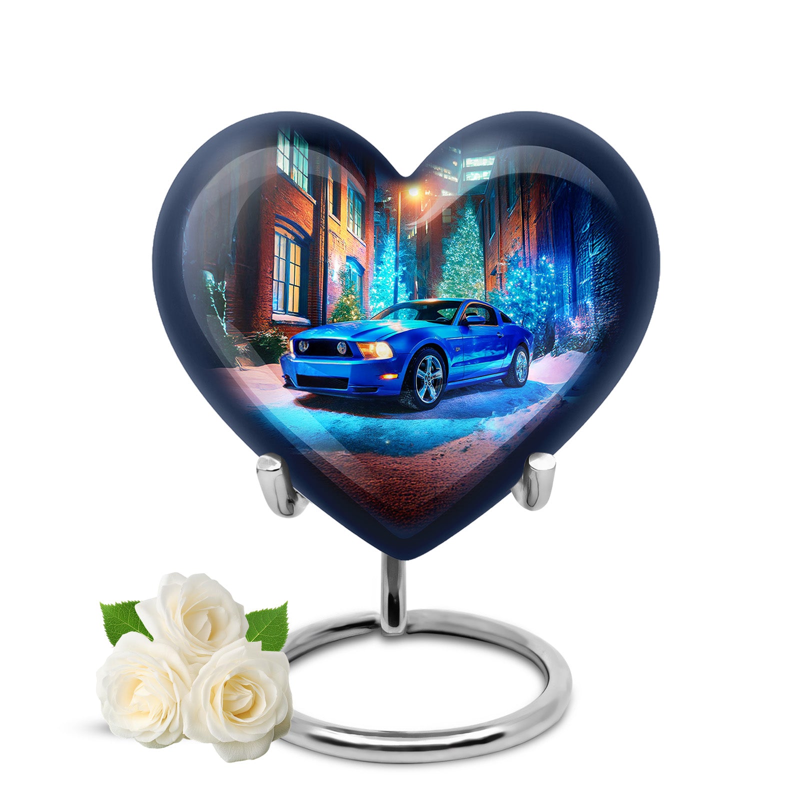 Personalized Seraphic Car Cremation Urns - Blue 10-inch, 200 cu in - Karyliz