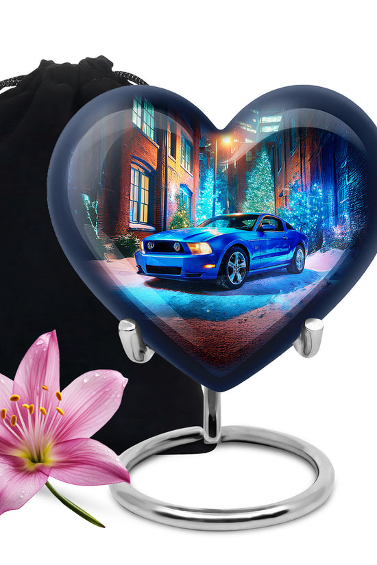 Blue Racing Car Memorial Urn - Race Car Cremation Urns For Ashes