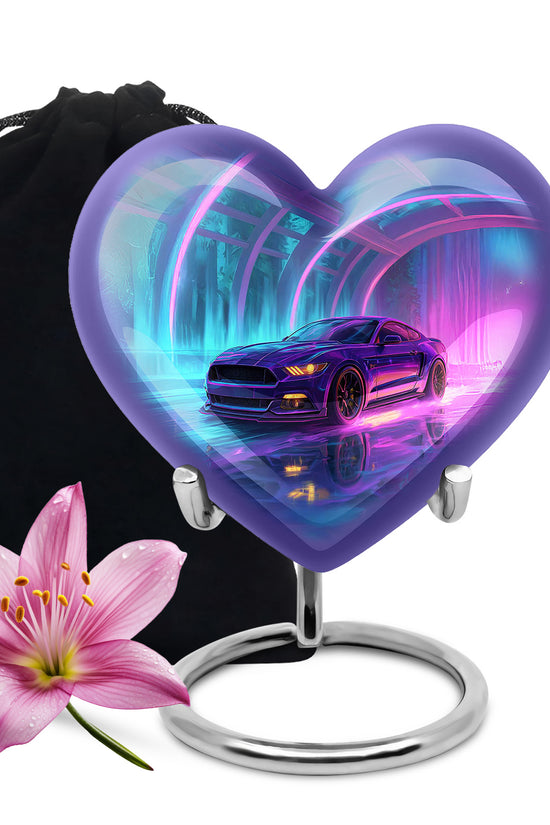 Neon-Purple Muscle Car - Decorative Memorial Container For Ashes