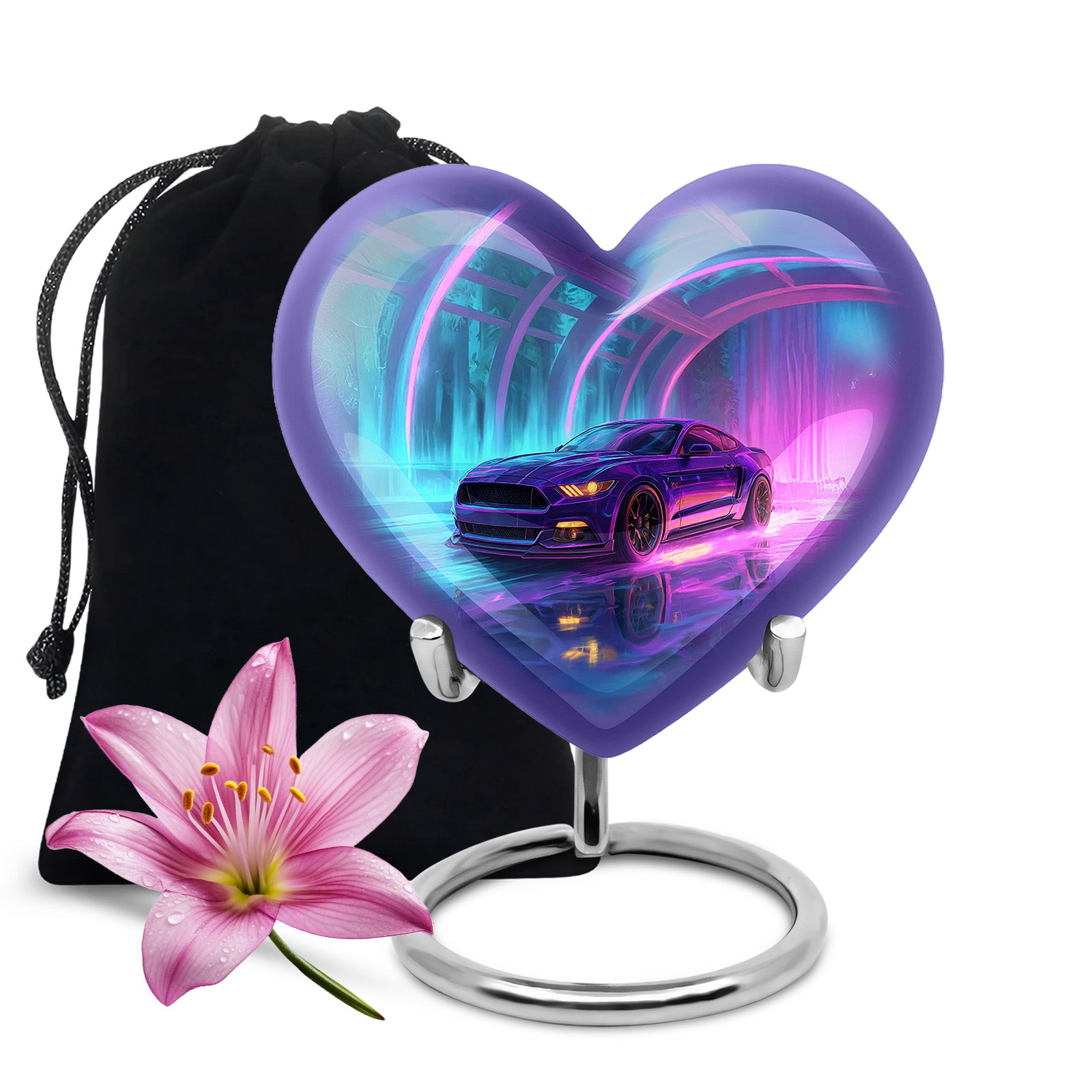 Neon-Purple Muscle Car - Decorative Memorial Container For Ashes