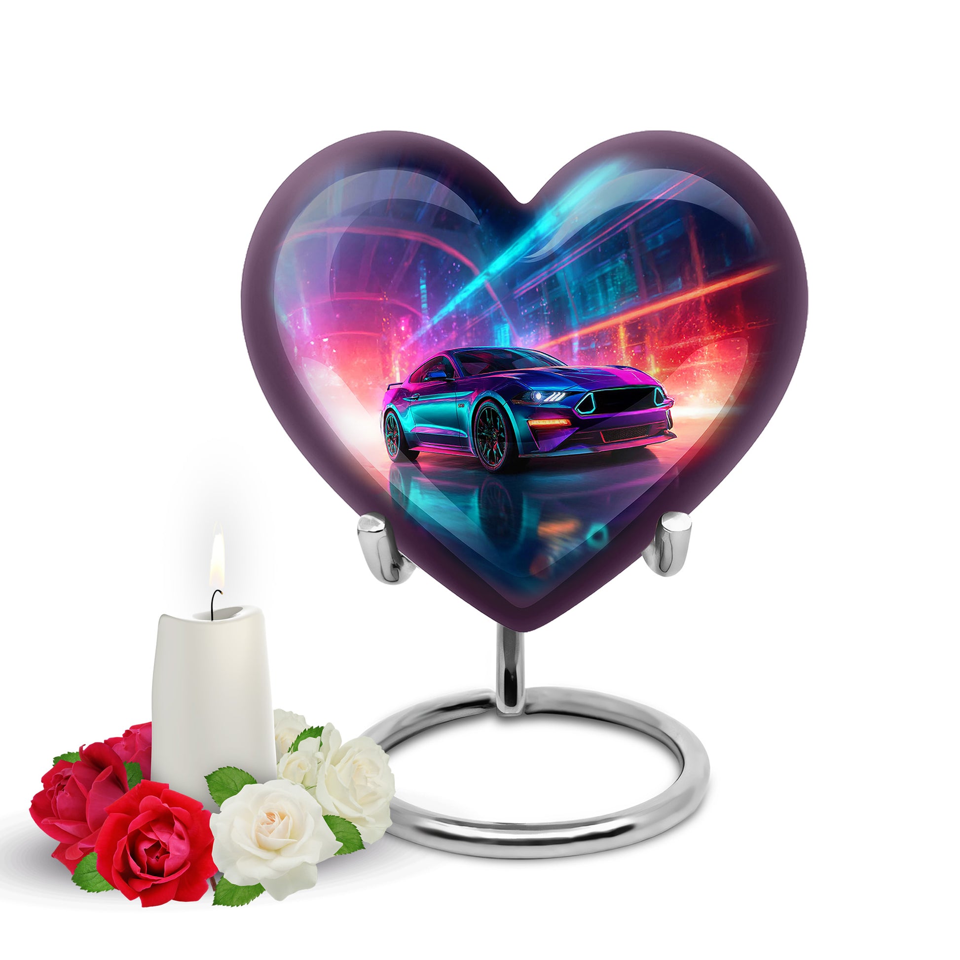 Personalized Refined Car Cremation Urns - Blue 10-inch, 200 cu in - Karyliz