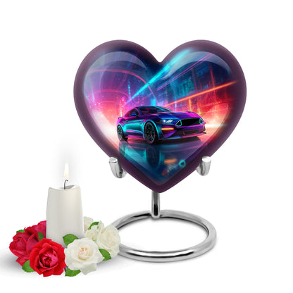 Personalized Refined Car Cremation Urns - Blue 10-inch, 200 cu in - Karyliz