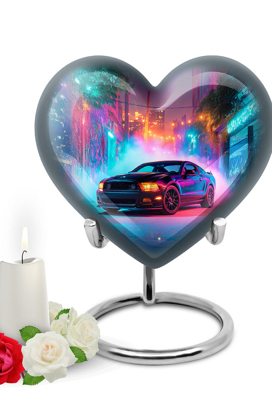 Personalized Elegant Car Cremation Urns - Blue 10-inch, 200 cu in - Karyliz