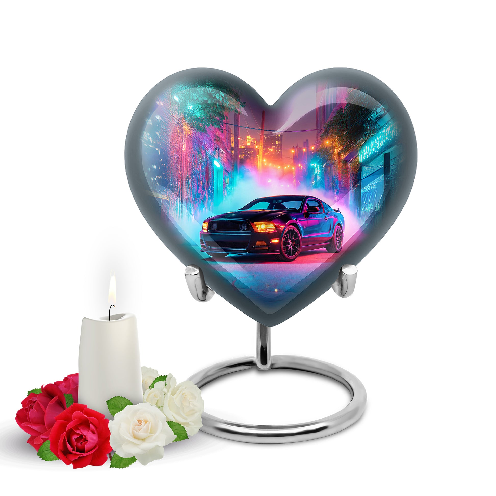 Personalized Elegant Car Cremation Urns - Blue 10-inch, 200 cu in - Karyliz