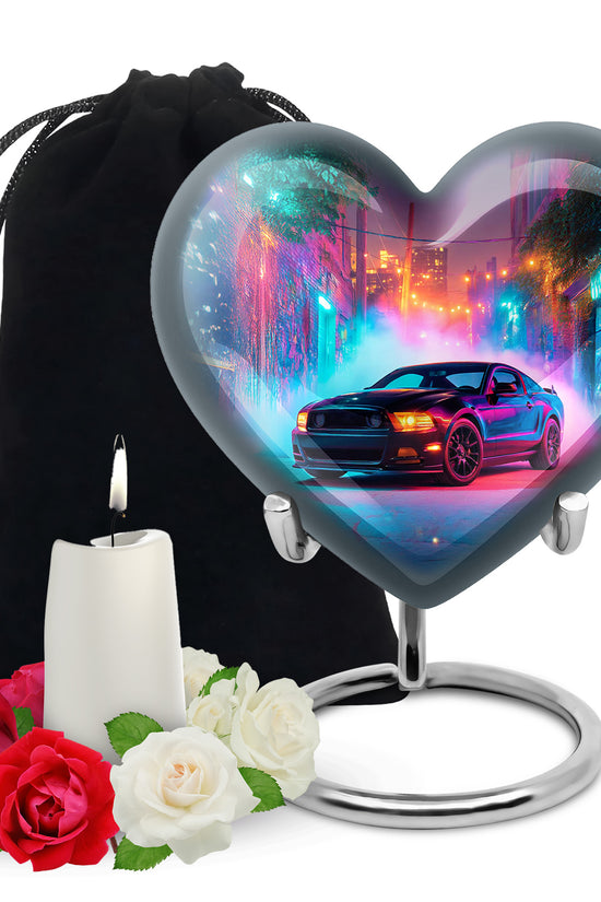 Colorful Night Car Memorial Urn - Race Car Urns For Human Ashes