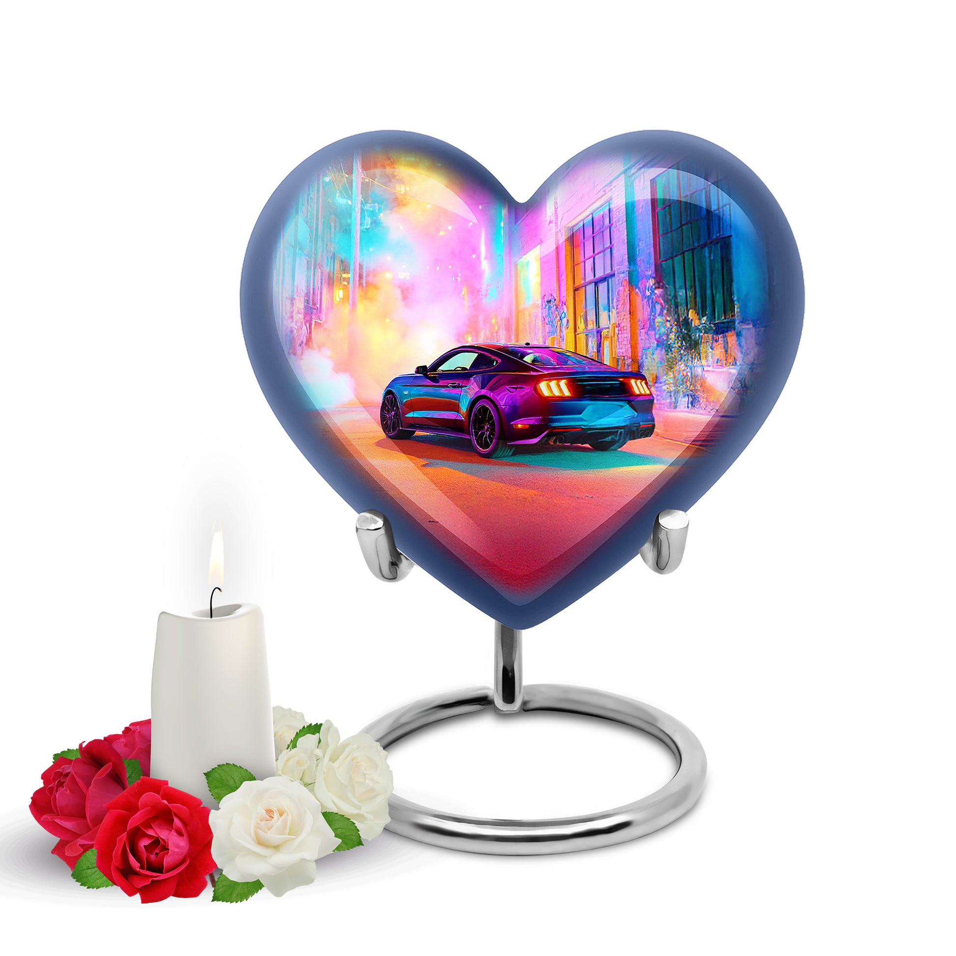 Personalized Purple Cherished Car Cremation Urns for Human Ashes - 10-inch, 200 cu in - Karyliz
