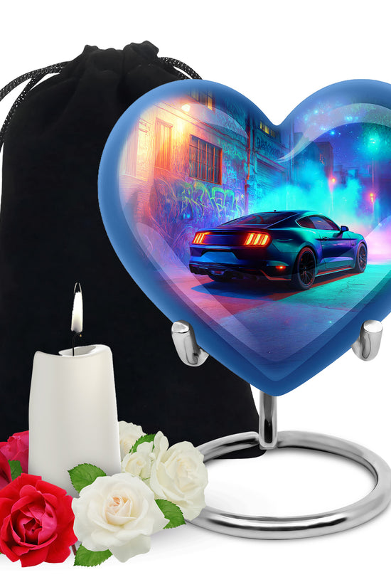 Neon Muscle Car Memorial Urn - Muscle Car Urns For Ashes
