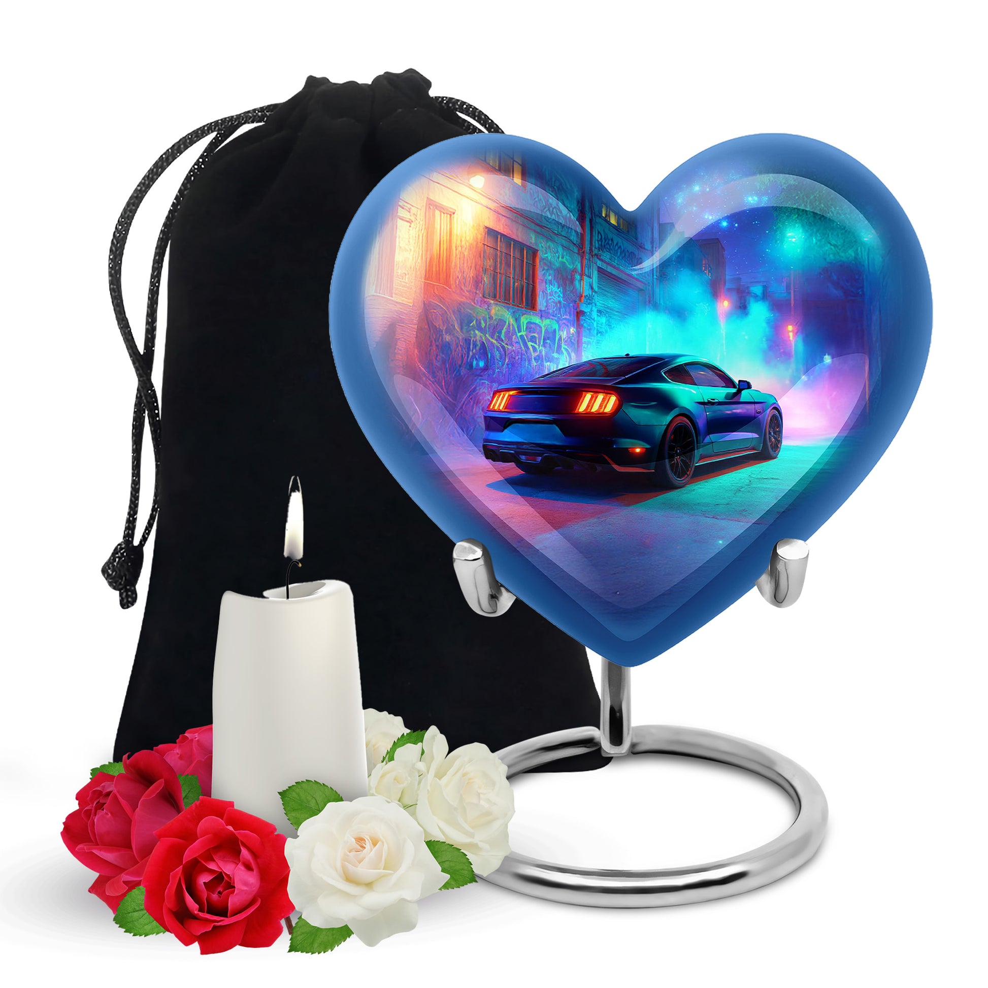 Neon Muscle Car Memorial Urn - Muscle Car Urns For Ashes