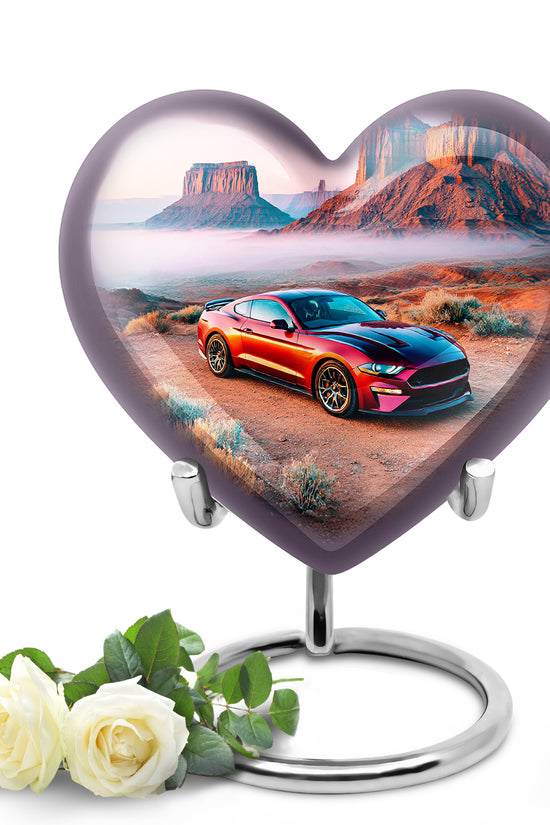 Personalized Silver Sovereign Car Cremation Urns for Human Ashes - 10-inch, 200 cu in - Karyliz