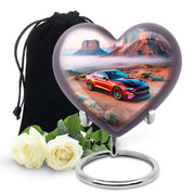 Red Sports Car Funeral Urn For Ashes - Desert Memorial For Men & Women