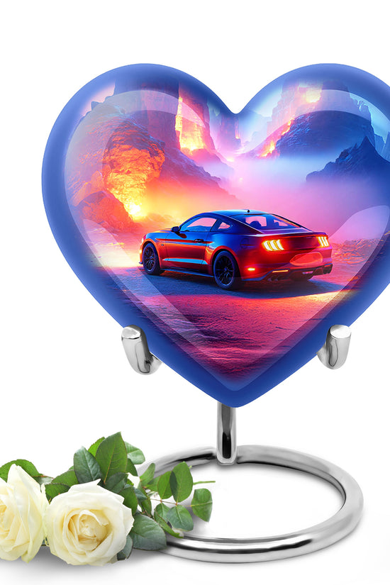 Blue Car Cremation Urns - Imperial Farewell 10-inch, 200 cu in - Karyliz