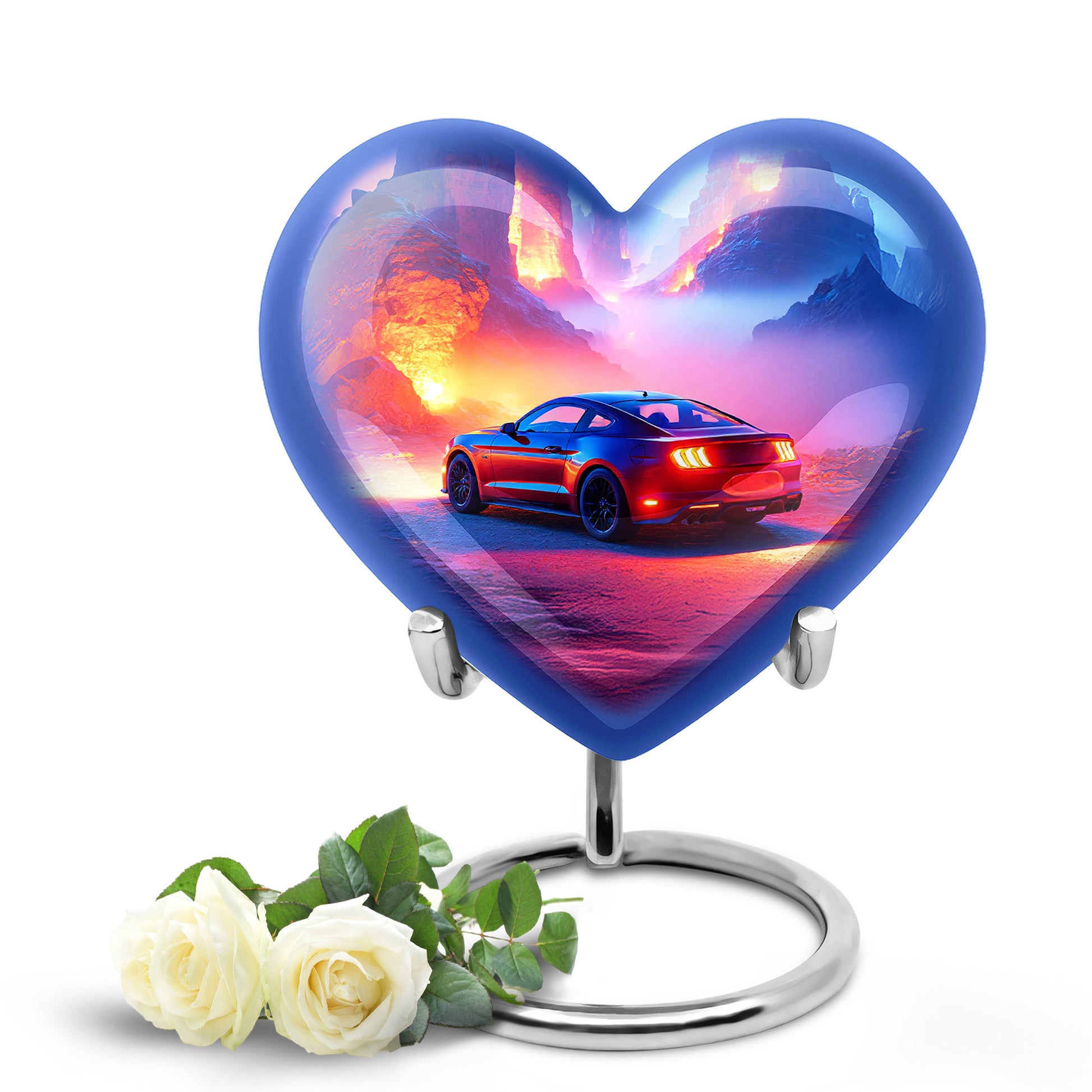 Blue Car Cremation Urns - Imperial Farewell 10-inch, 200 cu in - Karyliz