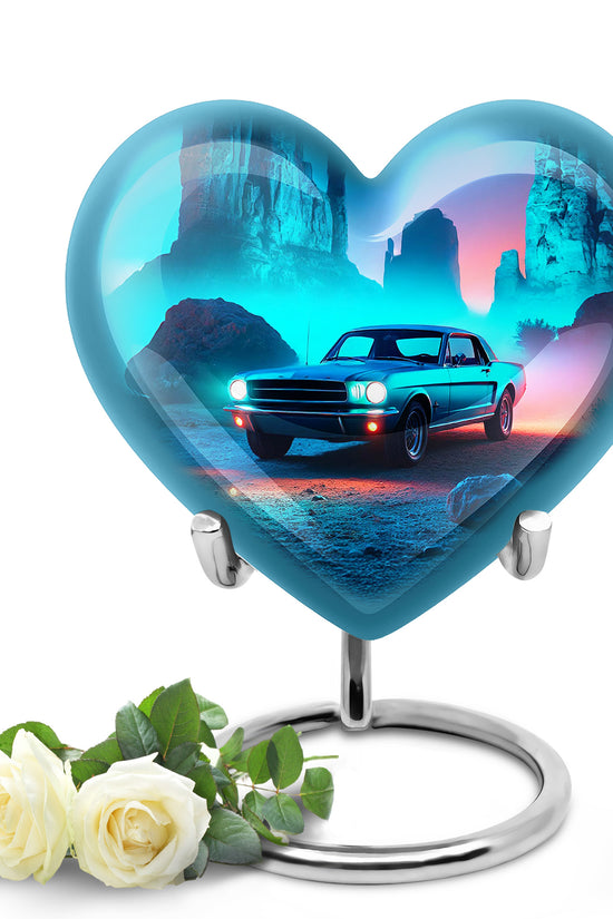 Personalized Blue Sovereign Car Cremation Urns for Human Ashes - 10-inch, 200 cu in - Karyliz