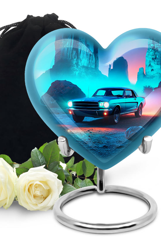 Neon Green Vintage Car Funeral Urn - Classic Car Cremation Urn For Sale