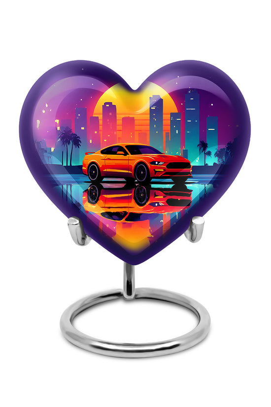 Purple Car Memorial Cremation Urns for Human Ashes - 10-inch, 200 cu in - Karyliz