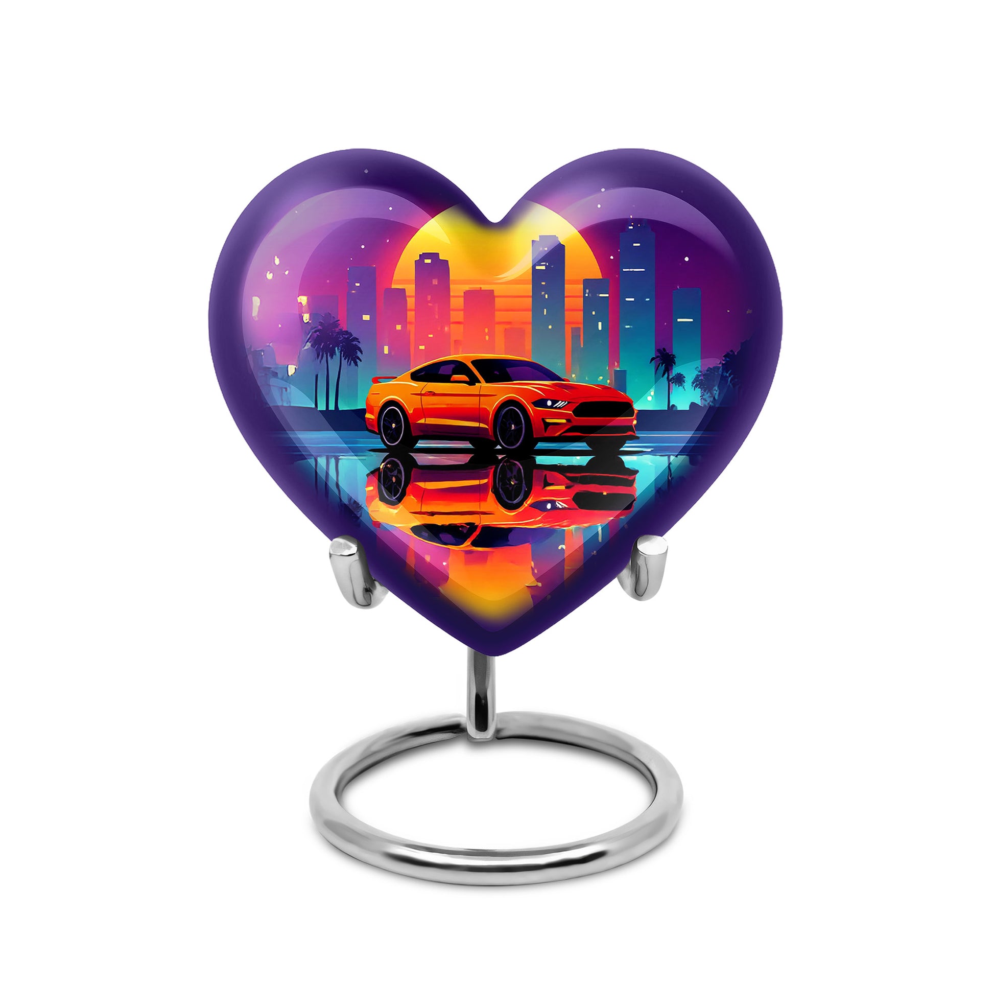 Purple Car Memorial Cremation Urns for Human Ashes - 10-inch, 200 cu in - Karyliz