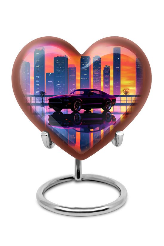 Dignified Pink Car Cremation Urn for Ashes - 10-inch, 200 cu in - Karyliz