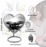 Slate Gray Car Cremation Urn front view showing detailed design - compassionate heart-car combination with gentle curves - mini keepsake memorial for portion of cremation ashes