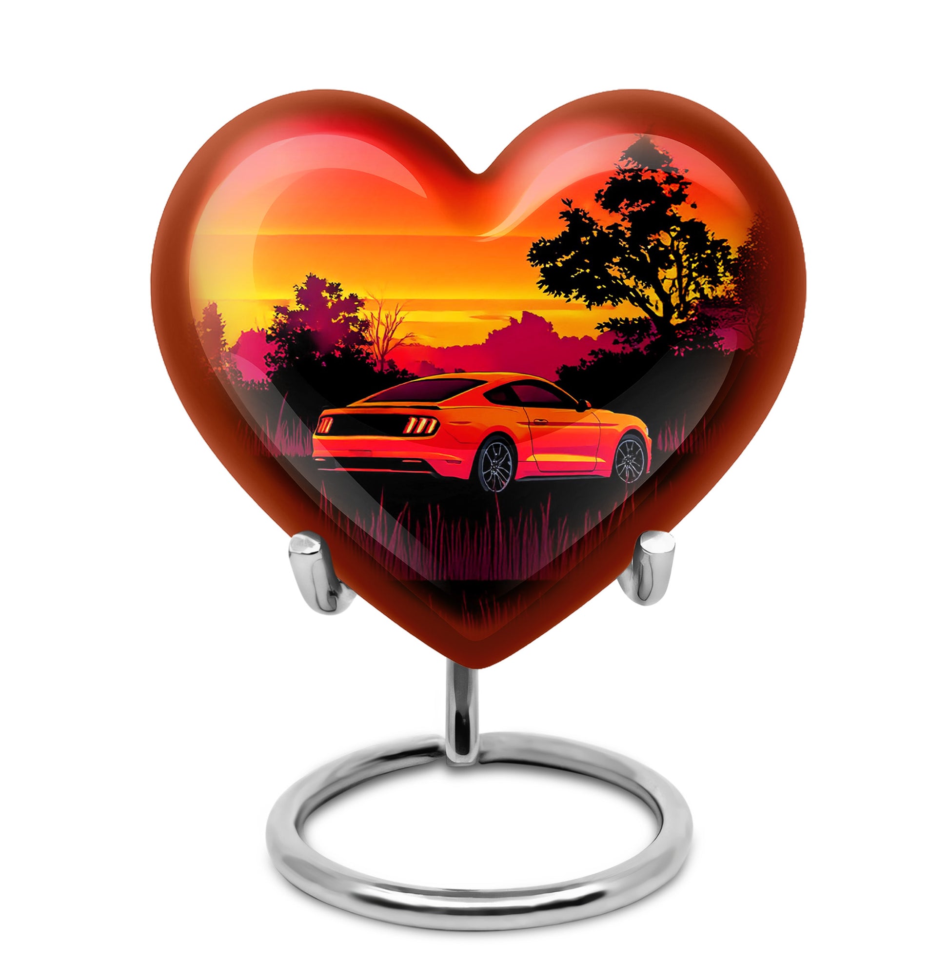 Red Car Cremation Urns - Opulent Homage 10-inch, 200 cu in - Karyliz