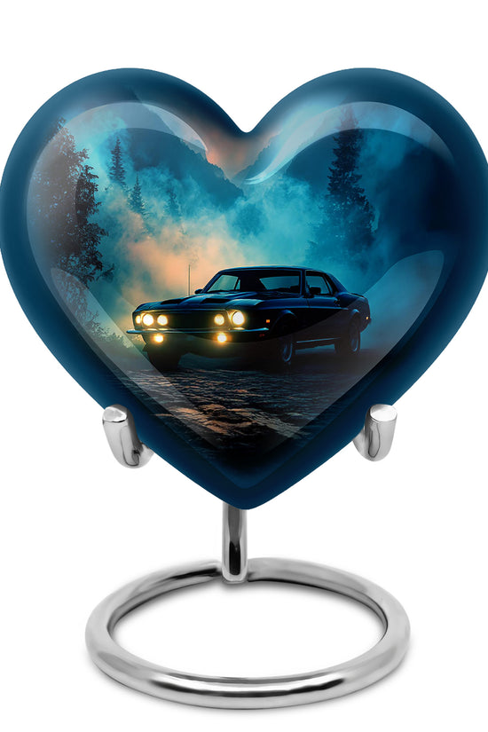 Blue Car Tribute Cremation Urns for Human Ashes - 10-inch, 200 cu in - Karyliz