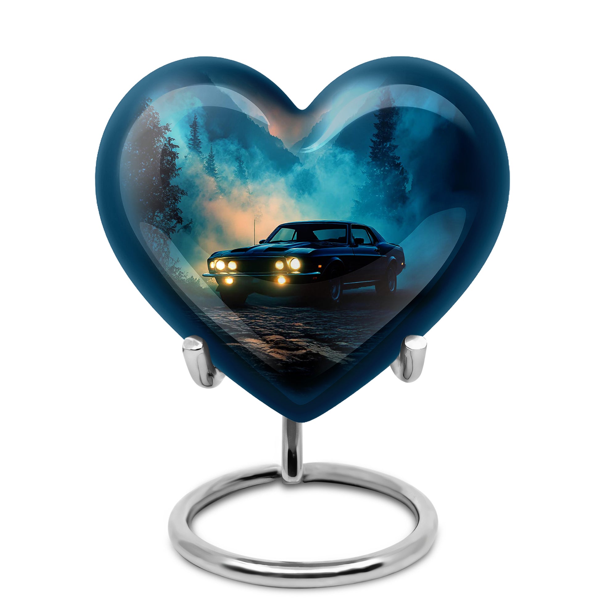 Blue Car Tribute Cremation Urns for Human Ashes - 10-inch, 200 cu in - Karyliz