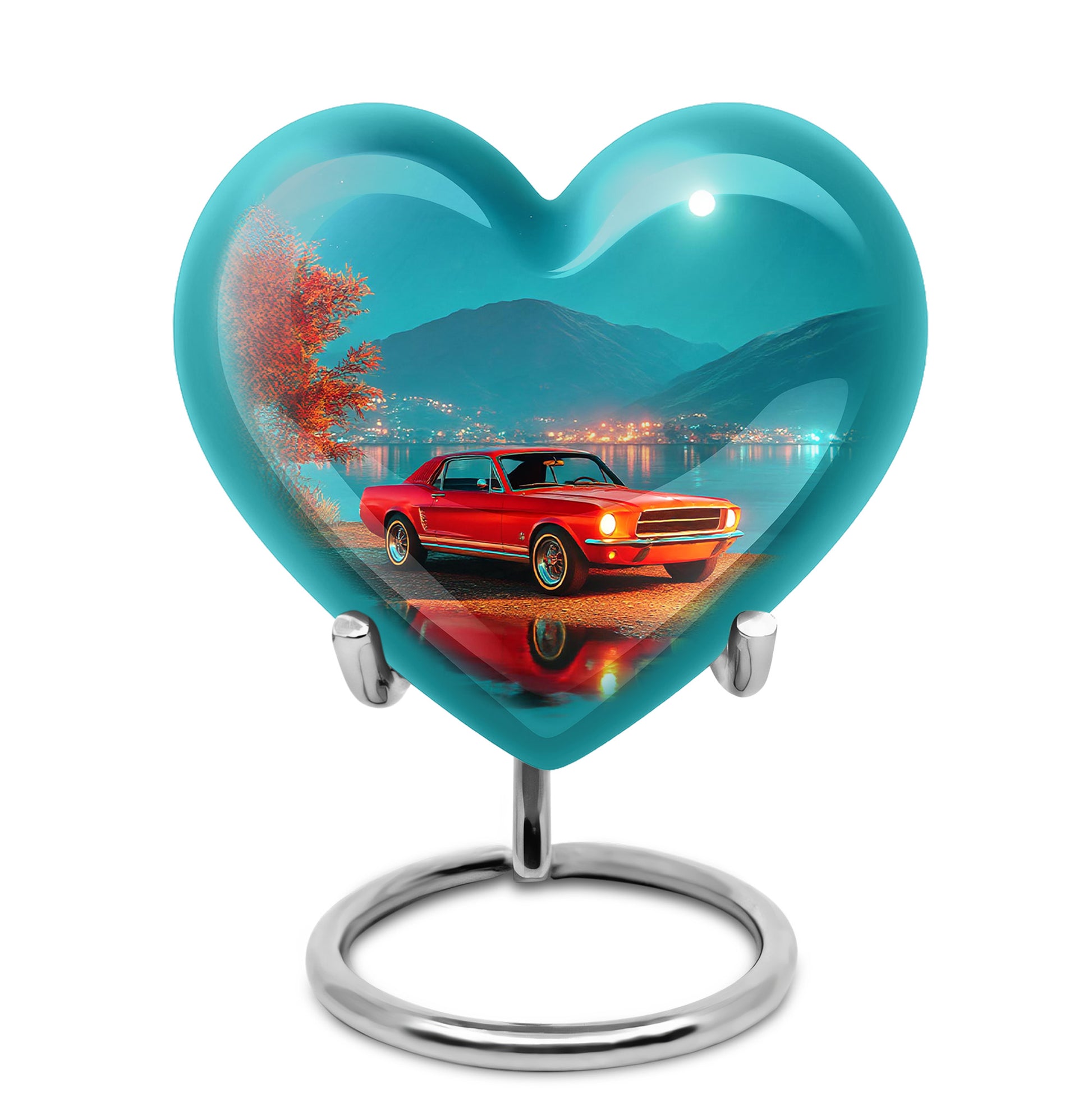 Teal Beloved Car Cremation Urns for Human Ashes - 10-inch, 200 cu in - Karyliz