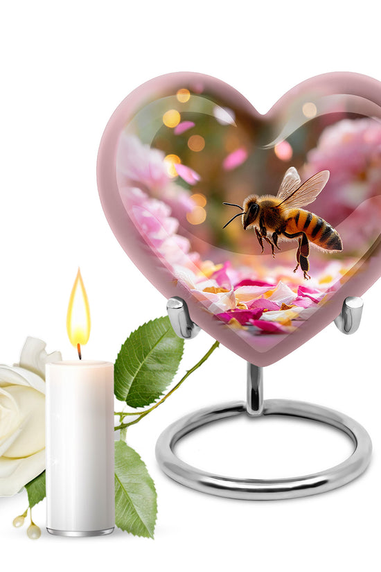Gold Exquisite Bee Memorial Urn for Ashes - 10-inch, 200 cu in - Karyliz