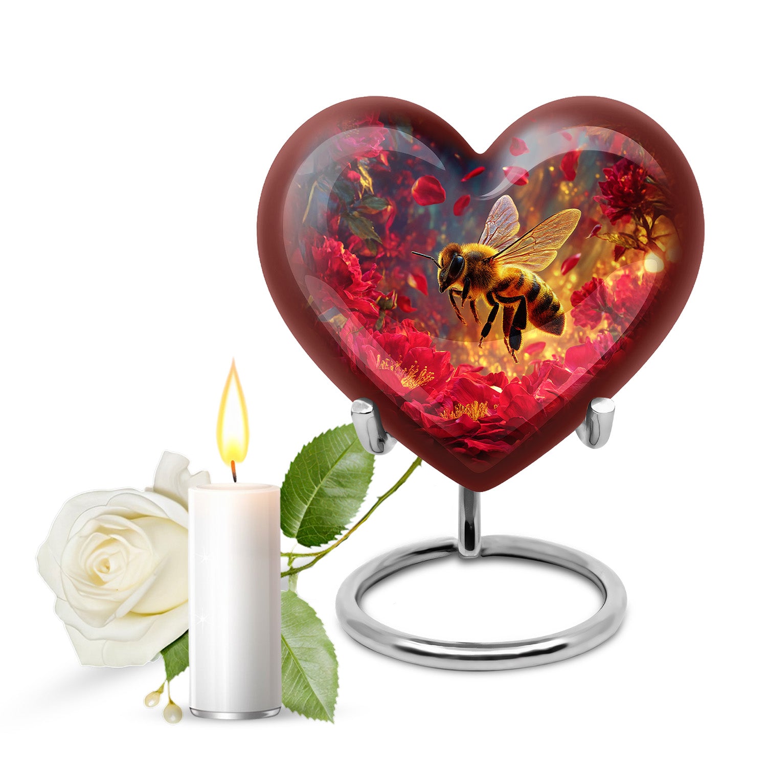 Everlasting Pink Bee Beacon Urn for Human Ashes - 10-inch, 200 cu in - Karyliz