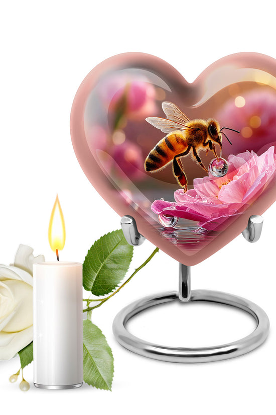 Gold Sacred Bee Cremation Urns for Human Ashes - 10-inch, 200 cu in - Karyliz