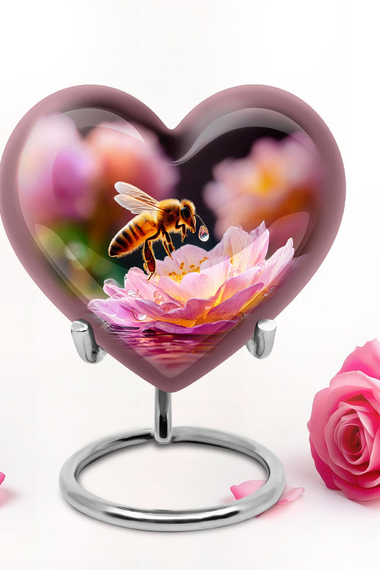 Ethereal Bee Memorial Cremation Urns - Black 10-inch, 200 cu in - Karyliz