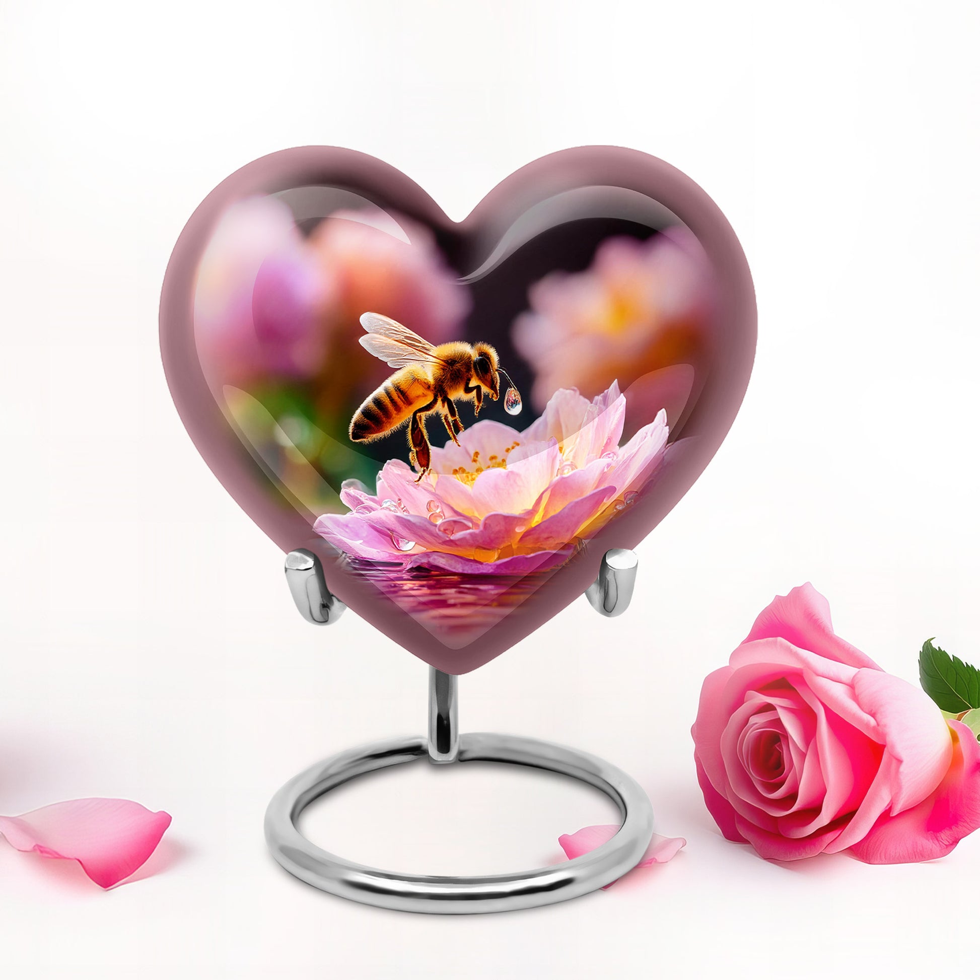 Ethereal Bee Memorial Cremation Urns - Black 10-inch, 200 cu in - Karyliz